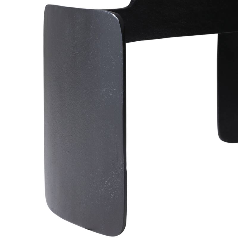 Marble and Cast Aluminum Coffee Table Modern Metal Base - 13" Black - 30" x 30" x 13"