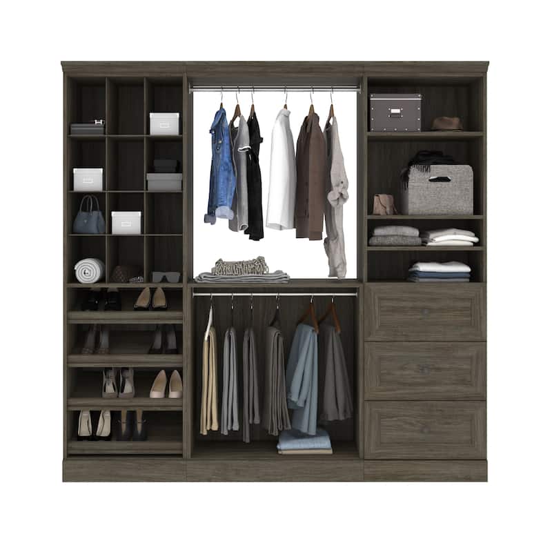 Versatile 86W Closet Organization System with Drawers by Bestar