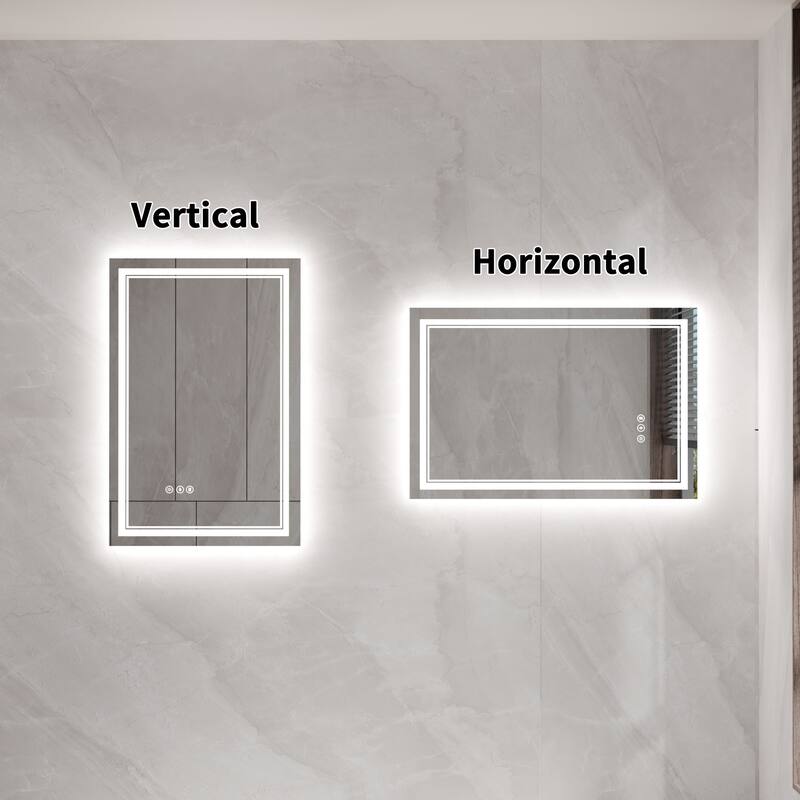 Modland Small Size LED Bathroom Mirror Back & Front Lighted Anti-Fog