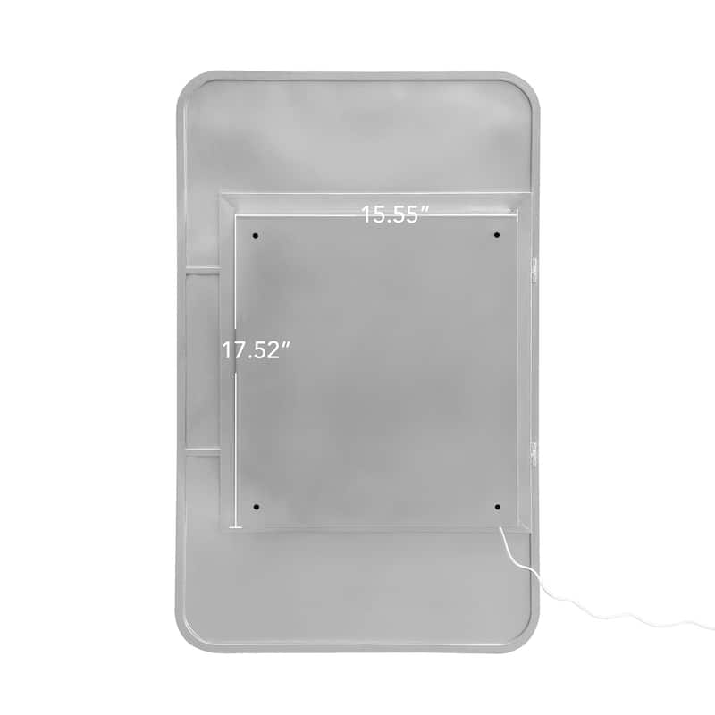 Rectangle Wall-Mounted LED Medicine Cabinet Mirror