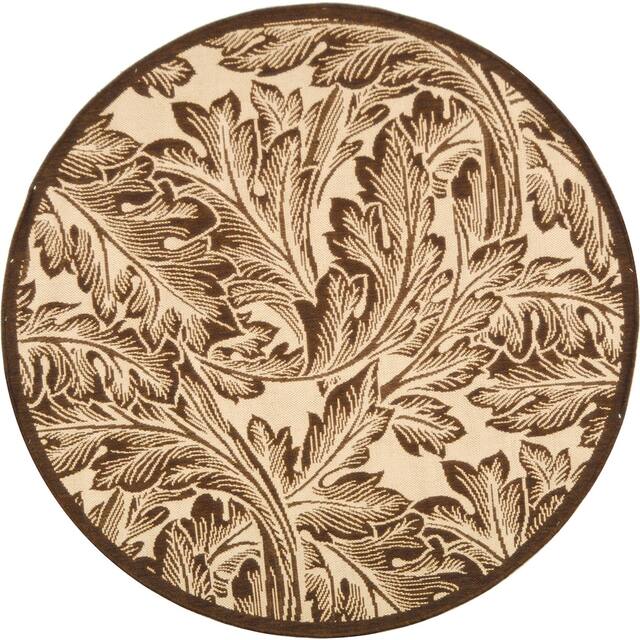 SAFAVIEH Courtyard Bettyjane Tropical Leaves Indoor/ Outdoor Area Rug