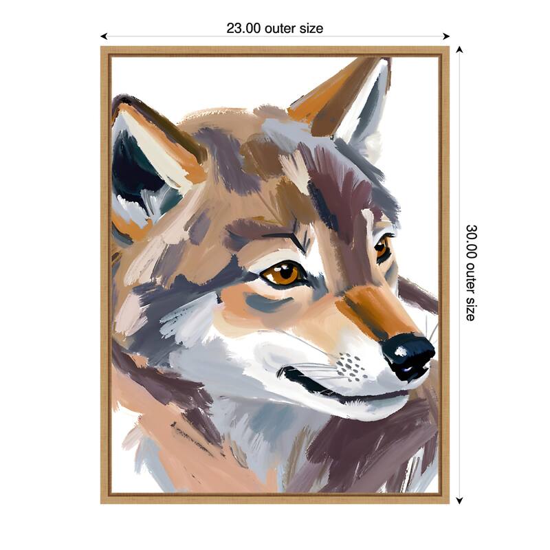 Wolf by Ohkimiko Framed Canvas Wall Art - 23 x 30 in
