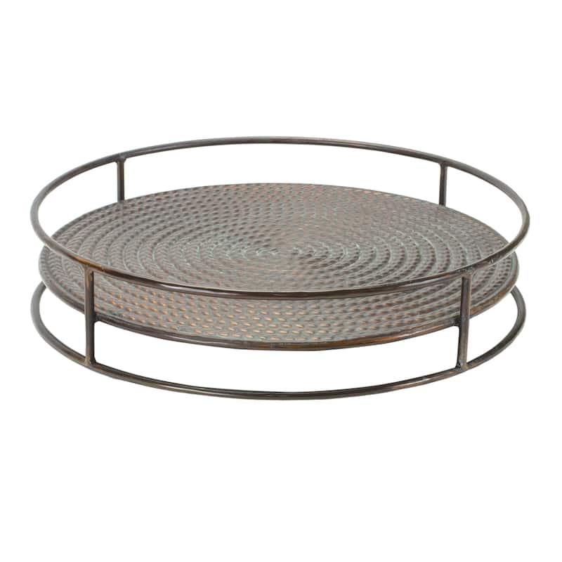 Decorative Iron Tray - Brown