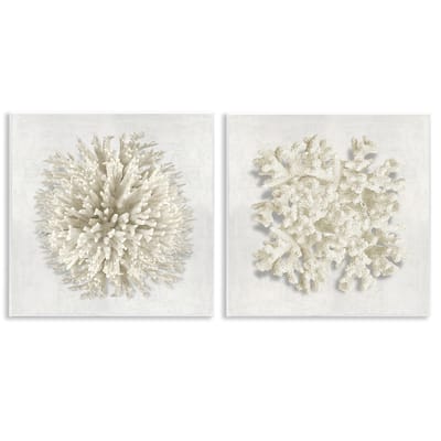 Stupell Distinct Natural Coral Wall Plaque Art Design By Caroline Kelly (Set of 2)