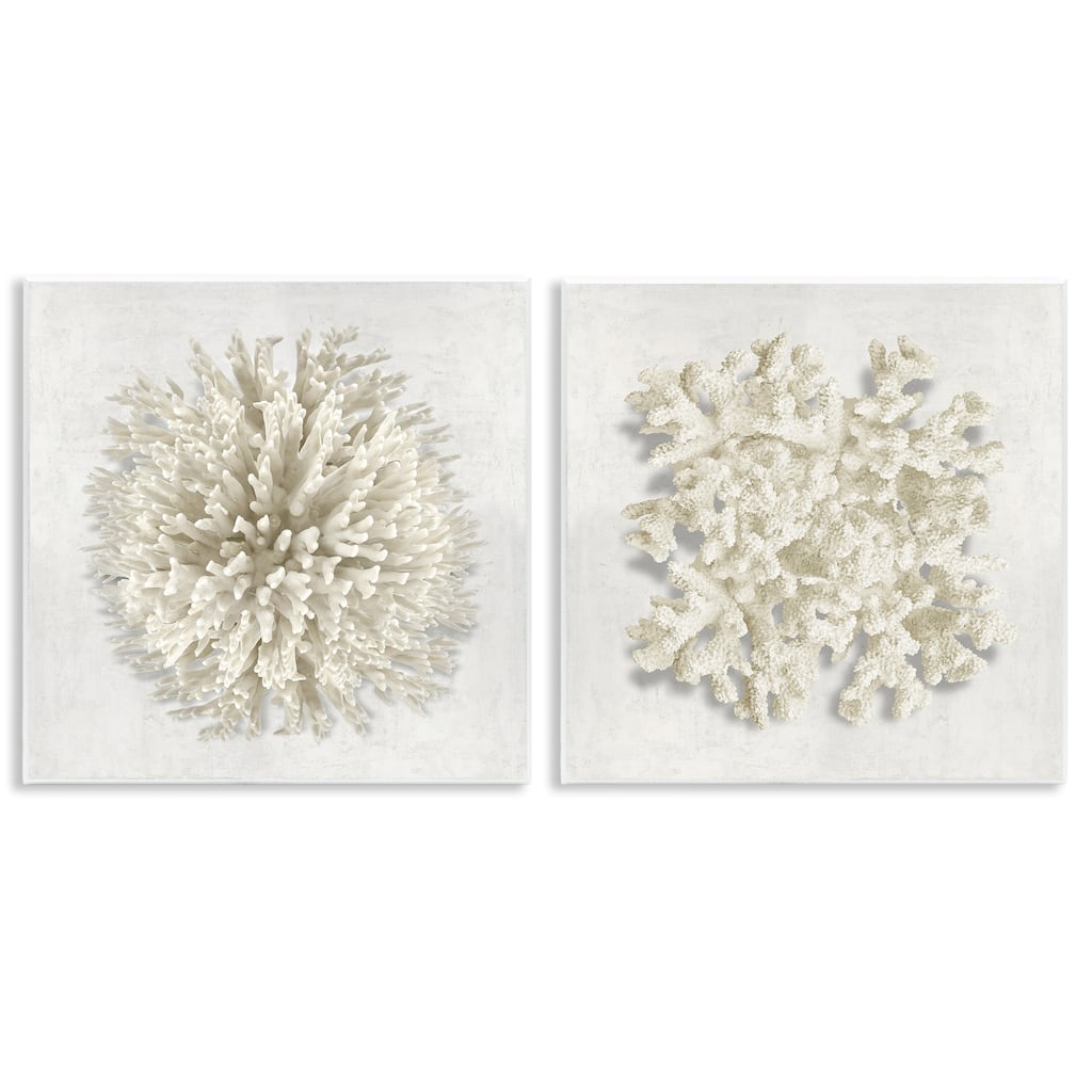 Stupell Distinct Natural Coral Wall Plaque Art Design By Caroline Kelly (Set of 2)
