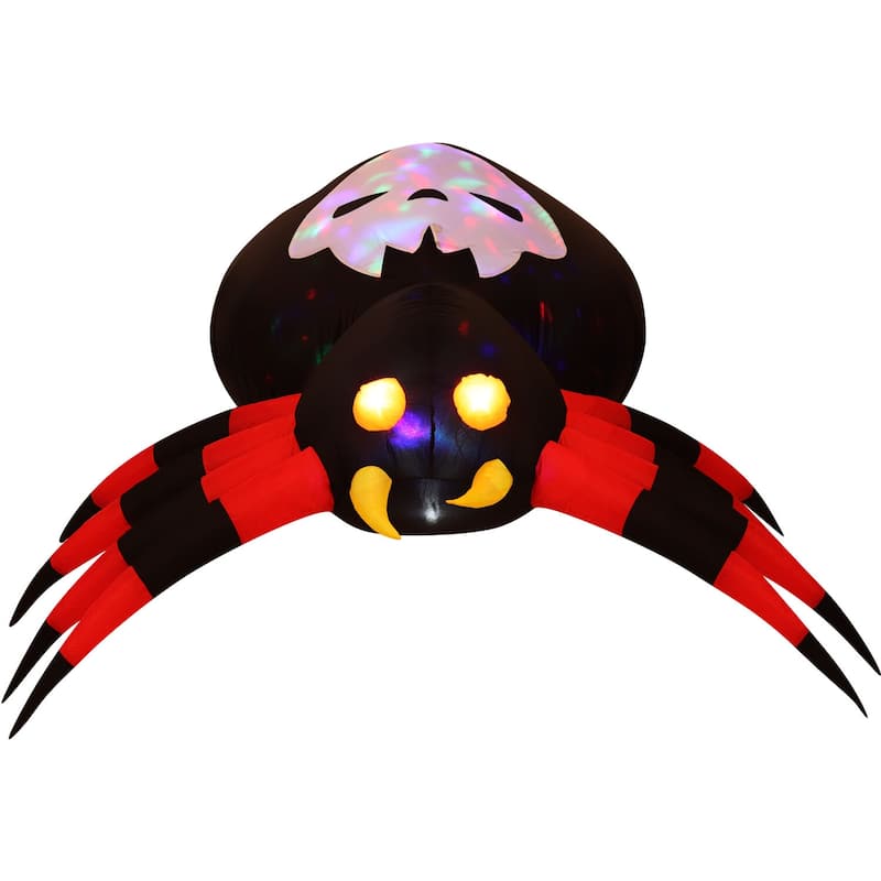 Haunted Hill Farm 6-Ft. Wide Prelit Inflatable Spider with Disco Lights