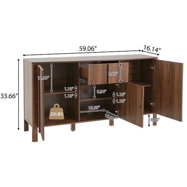 Christopher Knight Home - Hawthorne Sideboard Fluted MDF Storage