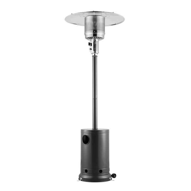Silver Outdoor Propane Patio Heater with 50000 BTU Flame Tube and Adjustable Heat for Garden - 32.01x32.01x87.40 in