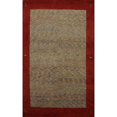 Hand Knotted Oriental 100% Wool Carpet Tribal Modern Multi-Colored Gabbeh Area Rug - 7' 8'' X 5' 3''
