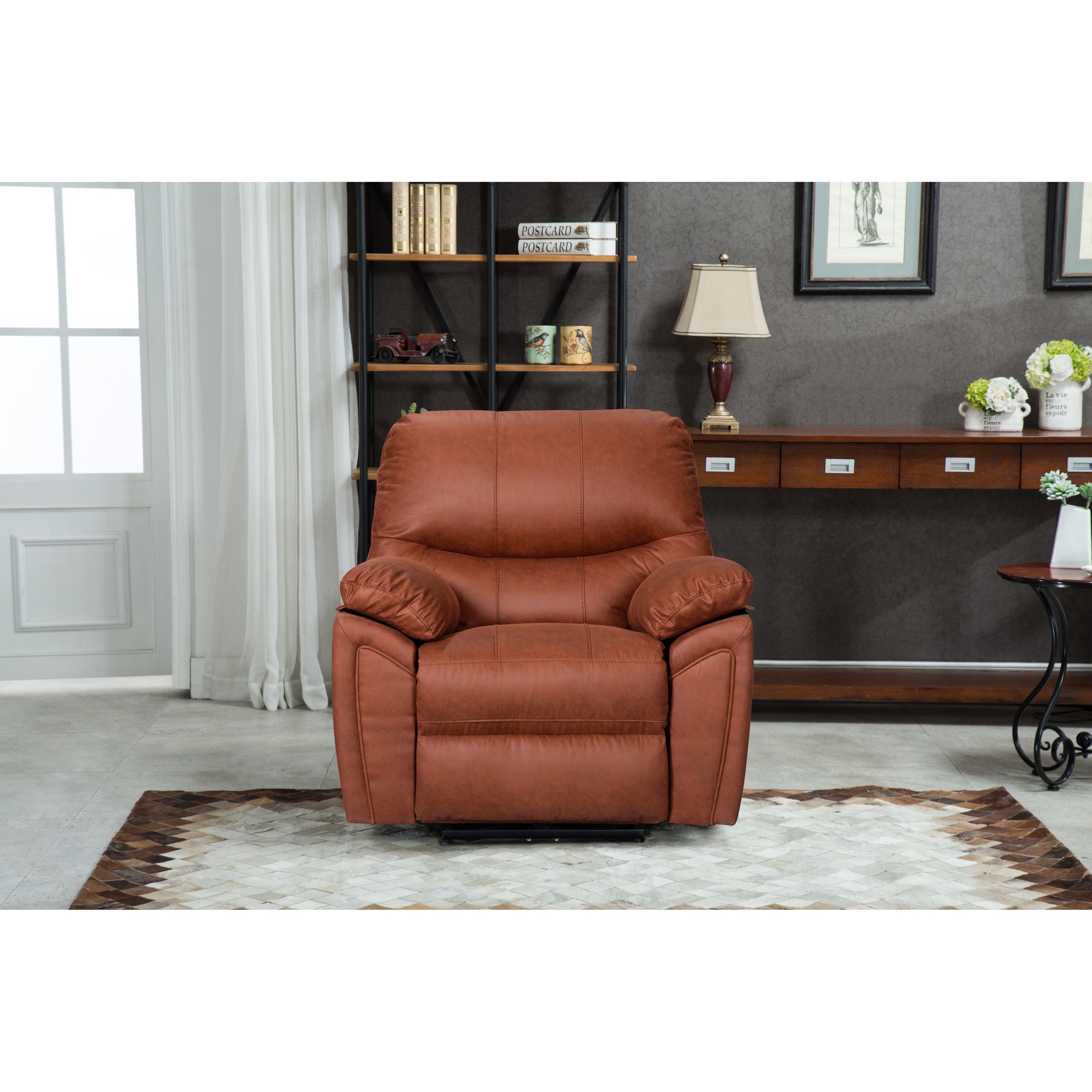 Q Max Power Recliner Chair with USB Port and Overstuffed Cushions