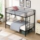 preview thumbnail 15 of 16, Metal Structure Bedframe Twin Over Twin Bunk Bed Frame with Safety Guardrails and 2 Ladders, Convertible to 2 Platform Bed