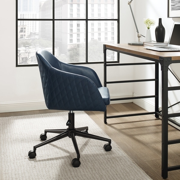 Carson Carrington Quilted Upholstered Swivel Office Chair Overstock