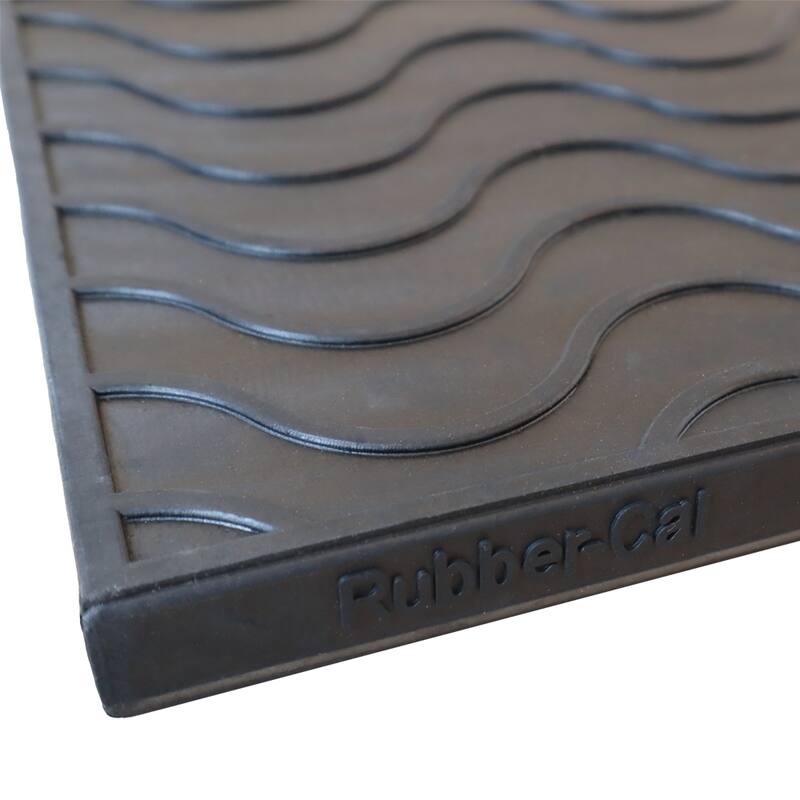 Rubber-Cal "Waves" Rubber Stair Mats - 9.75" x 29.125" - 6 pack - 29.125" x 9.75" x 0.1875"