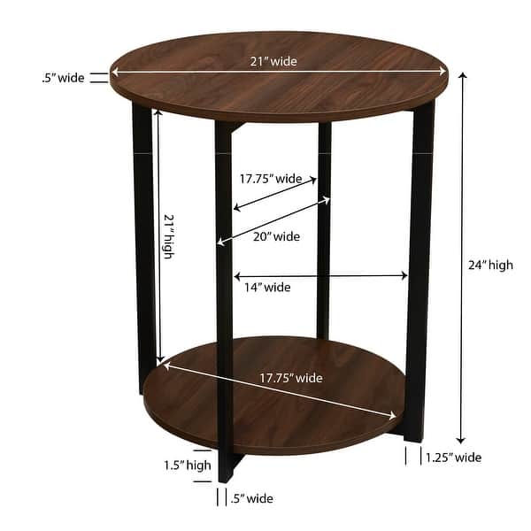 dimension image slide 3 of 6, Household Essentials Side End Table with Storage Shelf