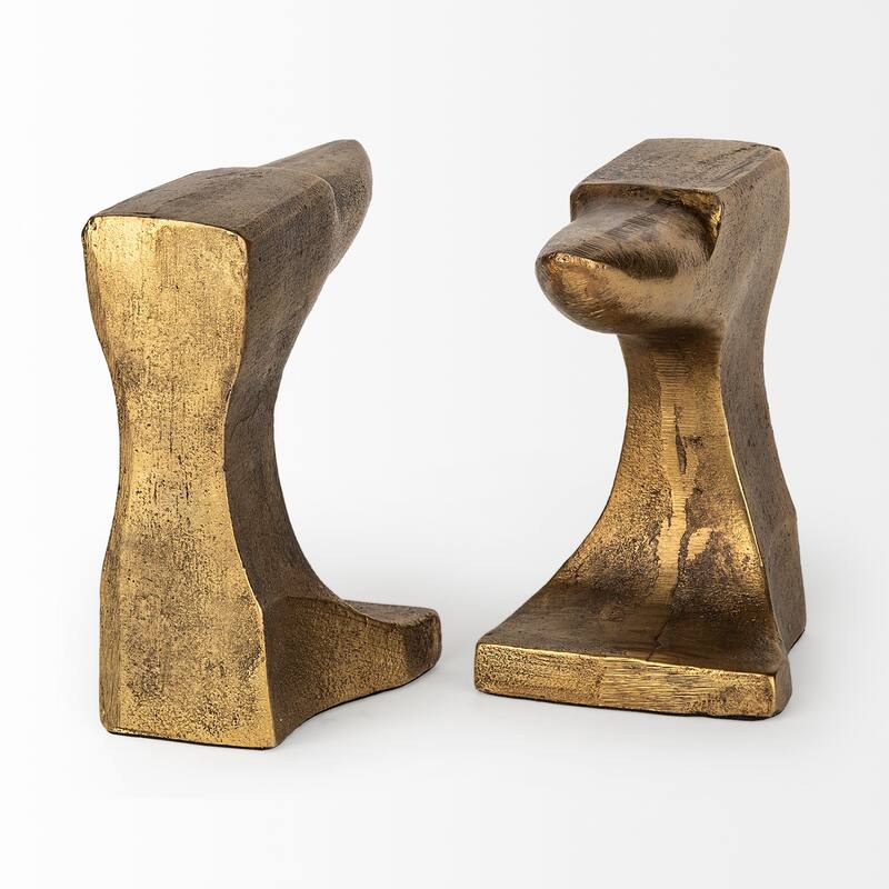 Anvilia (Set of 2) 12L x 3W Gold Anvil Shaped Bookends