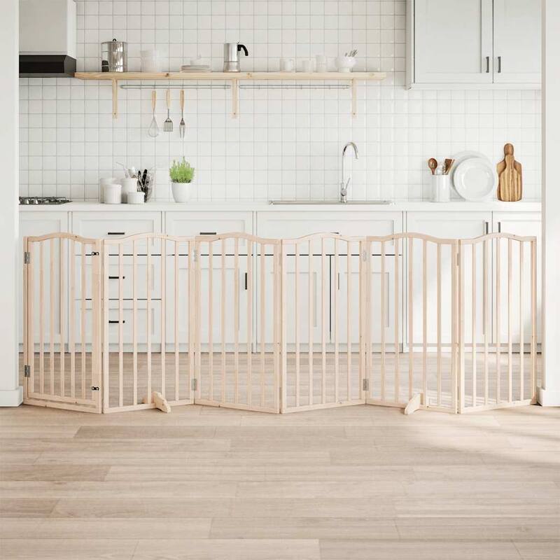 vidaXL Dog Gate Set of 6 Natural Poplar Poplar wood - 35.4 x 118.1 x 0.8