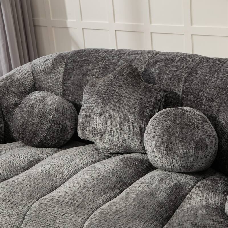 HOMEFUN Chenille Upholstered Durable Comfort Lounger Bean Bag Lazy Sofa