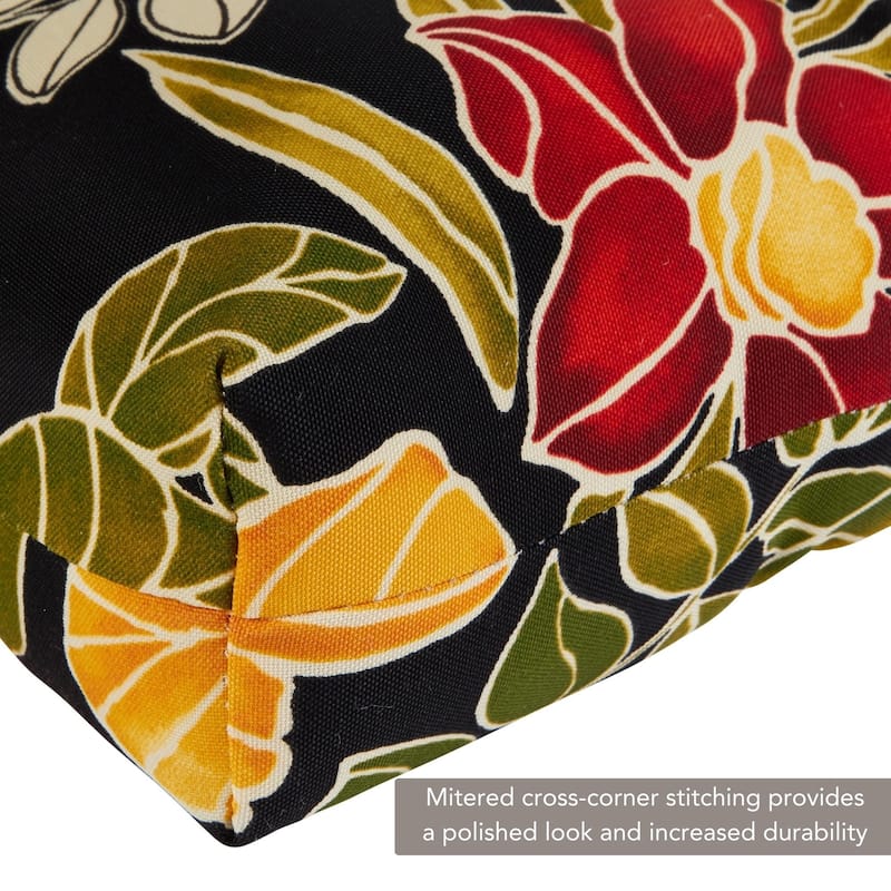 Aloha Floral Outdoor 44x22-inch High Back Chair Cushion (Set of 2) (Cushions Only)