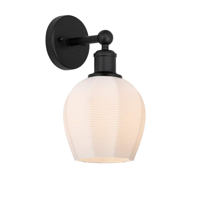 Innovations Lighting 616-1W-11-6 Norfolk Sconce Norfolk 11" Tall Wall - Matte Black / Matte White