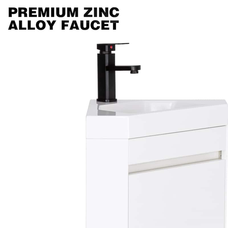 Wall Mounted Corner Bathroom Vanity Sink Combo for Small Space