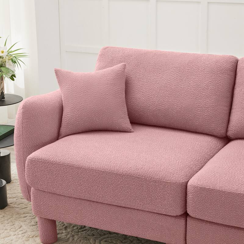 2-seater Loveseat Sofa Couch With Distinctive Shell-shaped Armrests And Removable Ottoman
