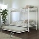 preview thumbnail 5 of 12, Furniture of America Arlay Modern 2-Piece Twin over Twin Metal Bunk Bed with Trundle Set White
