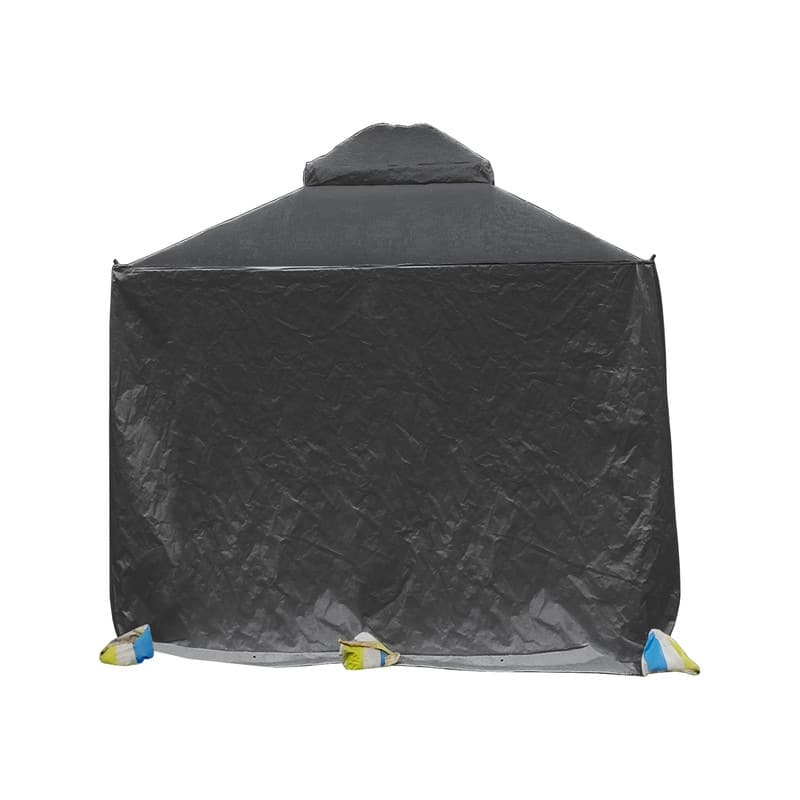 Domi 8' x 8' Universal Winter Gazebo Cover, All Season Waterproof Enclosed Cover with Sidewalls & Ventilated Mesh Windows, White - Dark Grey - 8'x8'