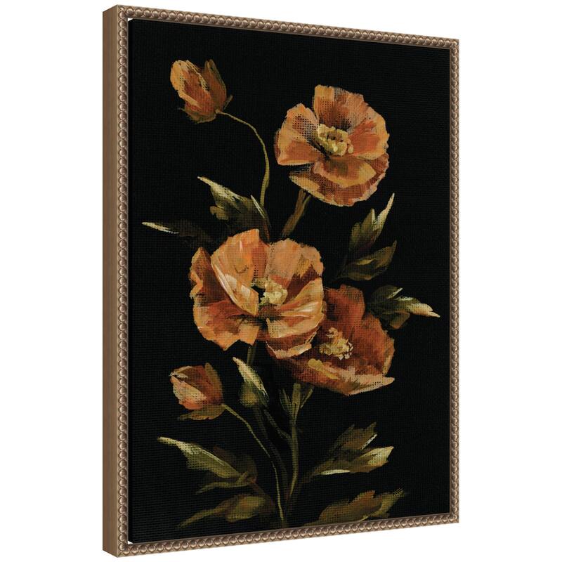 Kate and Laurel Sylvie Moody Floral 6 Framed Canvas by Annie Quigley - 18x24