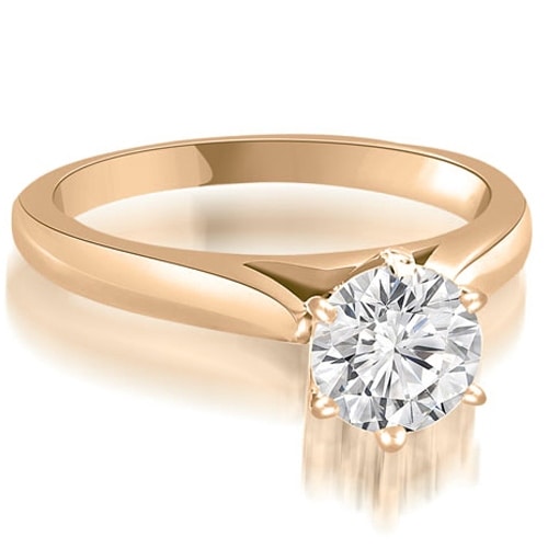 Shop 0.75 cttw. 14K Rose Gold Cathedral 6-Prong Round Cut ...