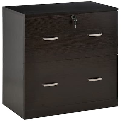 Vinsetto 2-Drawer File Cabinet with Lock and Keys, Vertical Storage Filing Cabinet with Hanging Bar for Letter Size, Home Office