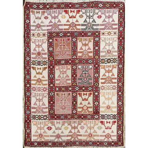Silk Vegetable Dye Sumak Persian Area Rug Flat-weave Kitchen Carpet - 2'4" x 3'7"