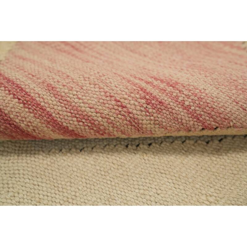 Hand Woven Oriental 100% Wool Carpet Southwestern Modern Multi-Colored Kilim Area Rug - 9' 10'' X 6' 5''
