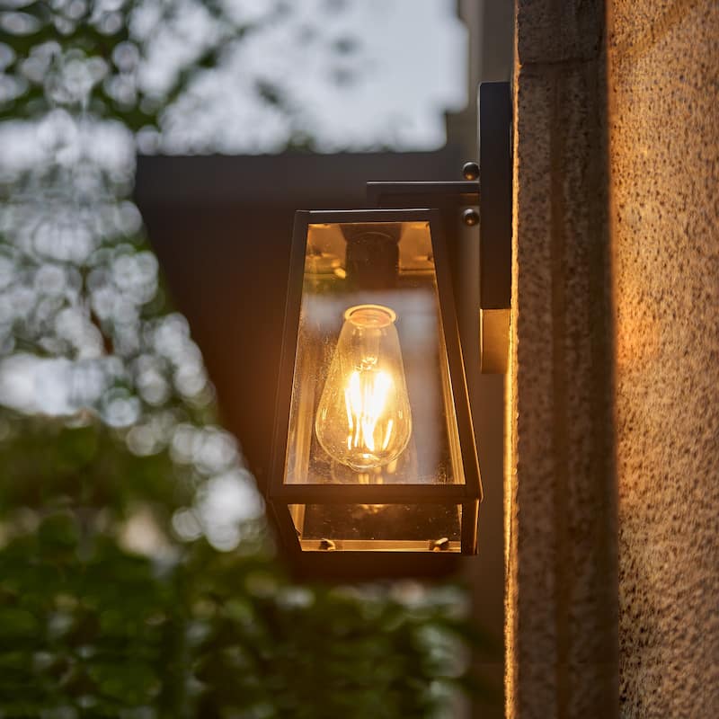 1 Light outdoor wall lamp with clear glass - 10.75"H x 4.8"W x 6.25"D