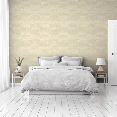 33.5 Sq. ft. Abstract Tribal Dot Ochre Peel and Stick Wallpaper