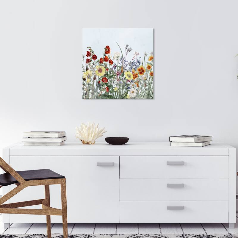Wynwood Studio Canvas Classic and Figurative Lafleurisia Blue and Light Blue Traditional Wall Art Canvas Print - 20 x 20