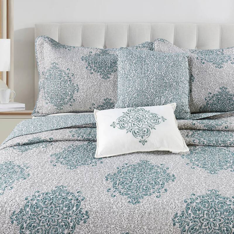 Serenta 6-piece Chelsea Printed Microfiber Quilts Coverlet Set