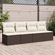 preview thumbnail 36 of 152, vidaXL Patio Sofa with Cushions Outdoor Seating Sectional Sofa Poly Rattan 24.4 x 86.6 x 27.2 in - Brown 4-seater