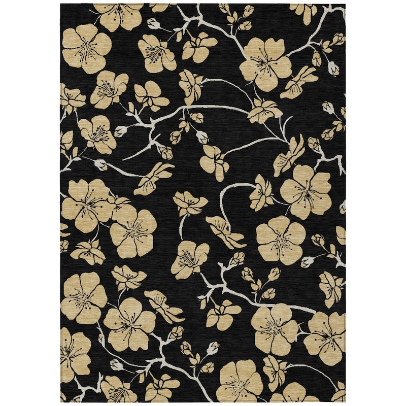 HomeRoots Floral Transitional Rectangle Outdoor Rug