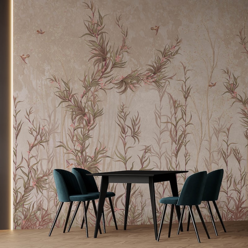 Delicate Wildflowers, Elegant Botanical Wallpaper Mural