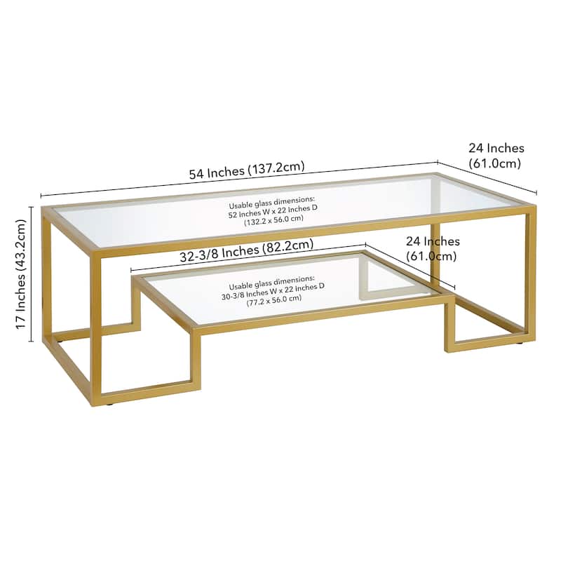 Artemis Contemporary Metal and Glass Coffee Table