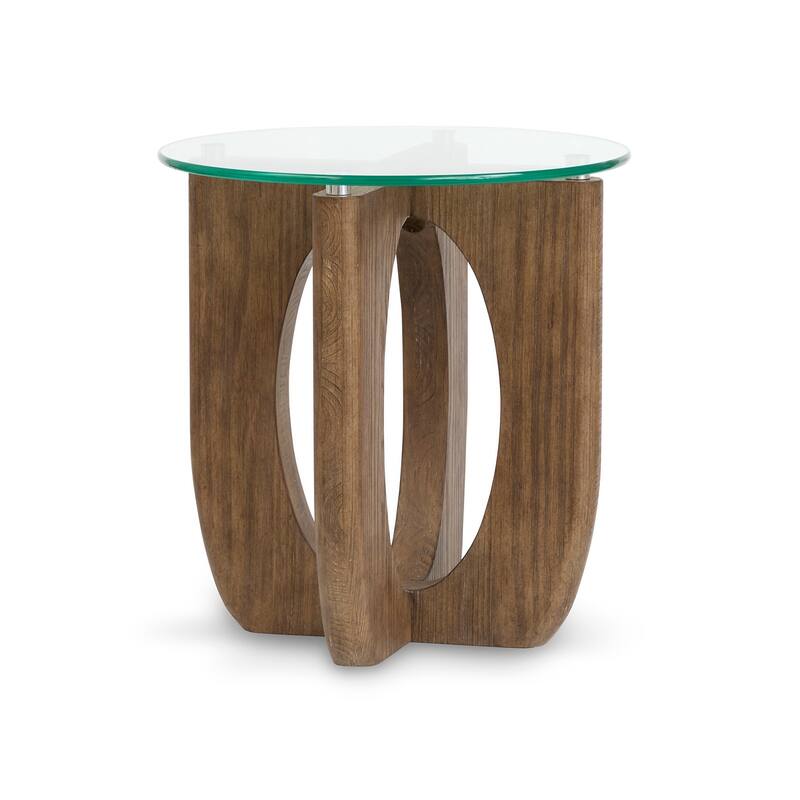 Magnussen Home Lainey Almond Round End Table - 22''W x 22''D x 23''H - 22''W x 22''D x 23''H
