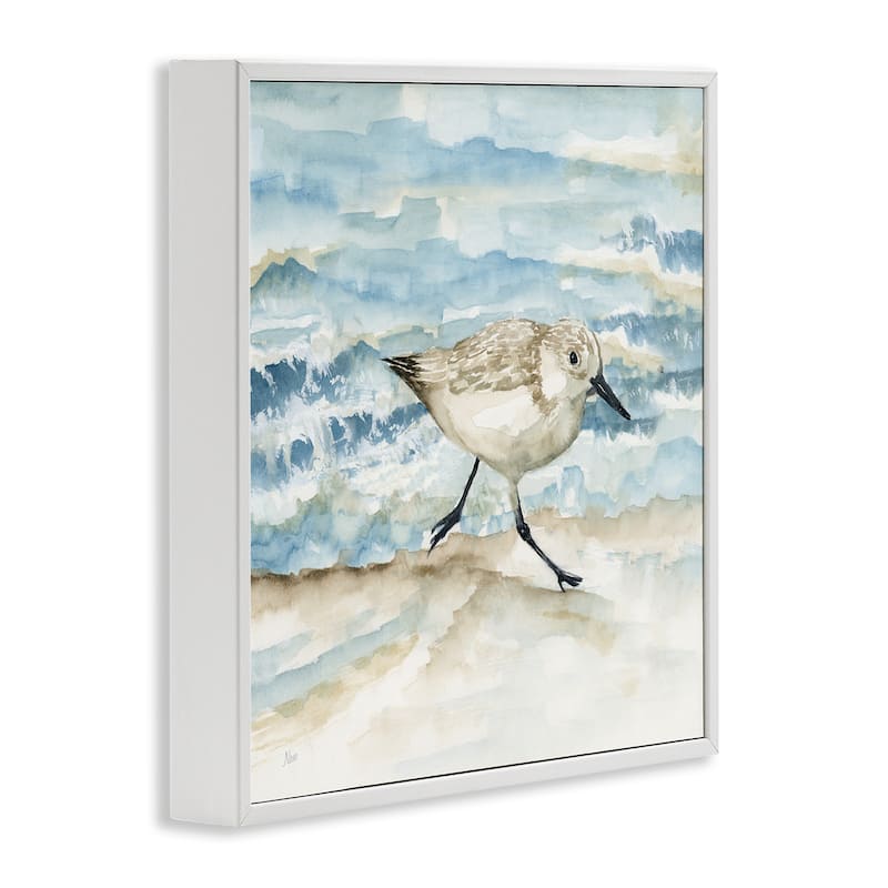Stupell Sandpiper Striding Shore Framed Giclee Art Design By Nan