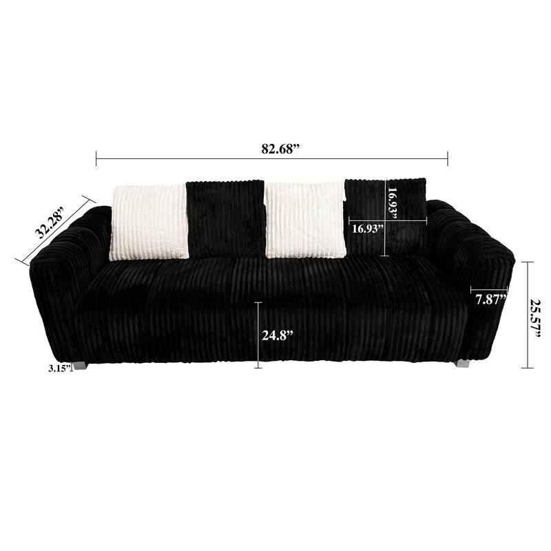 82.68-inch high-end corduroy multi-seat sofa