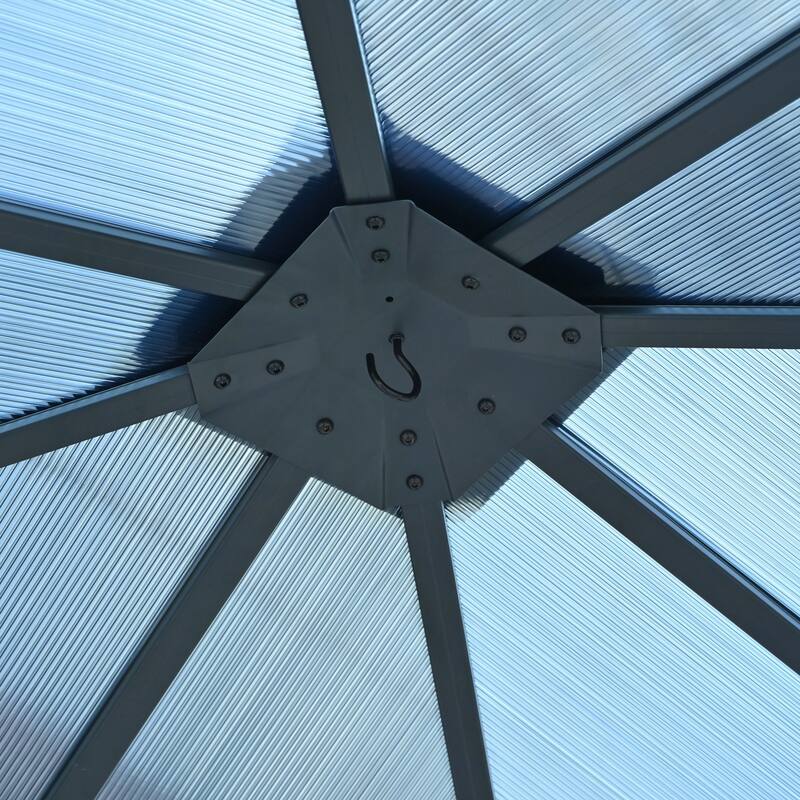 10'x10' Hardtop Outdoor Gazebo with Roof(Grey)