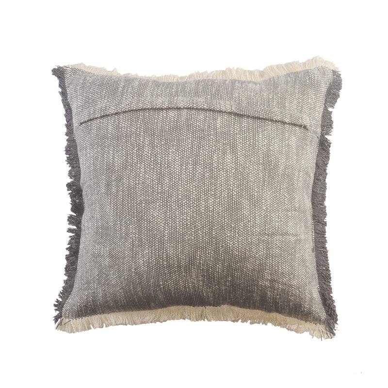 Sevita Two-Tone Cotton Fringe Throw Pillow