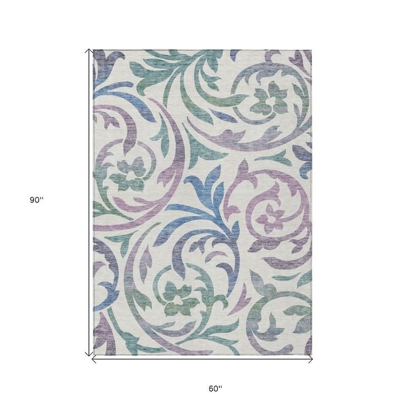 HomeRoots Floral Transitional Rectangle Outdoor Rug