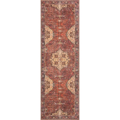 Alexander Home Tremezzina Printed Distressed Medallion Area Rug