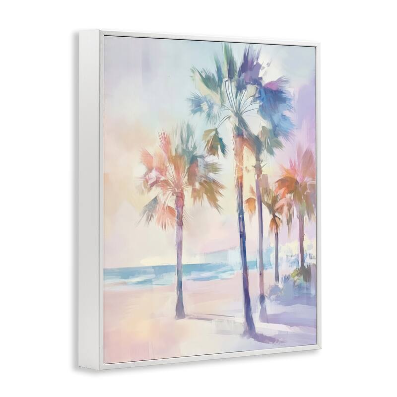 Stupell Pastel Warm Palm Trees Framed Giclee Art Design By Arlington Prints