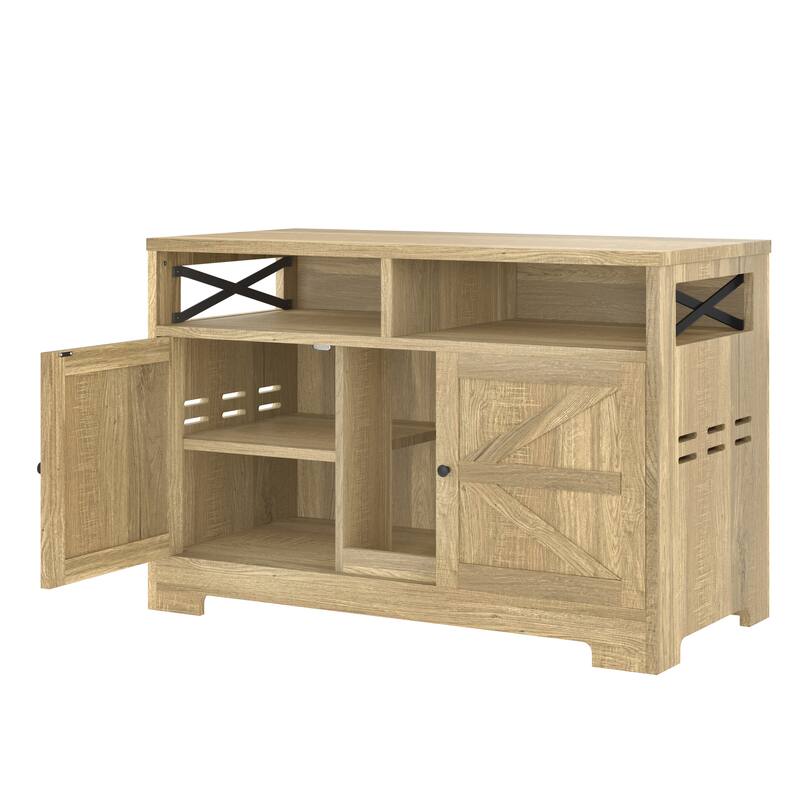 Cat Litter Box Enclosure for 2 Cats, Double Hidden Litter Box Furniture Cat Washroom, Farmhouse Indoor Cat House End Table