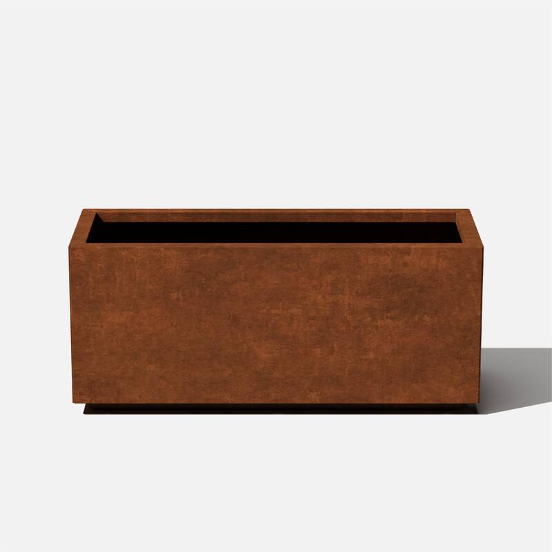Corten Steel Series Long Box Planter - 16.25"H x 15"W x 38"L - Rust